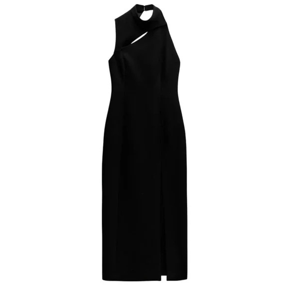 black cut out dress zara WOMAN CUT-OUT VELVET MIDI SIZE XS, S, M_REF:6962/22_FW23 NWT ZARA WOMAN COLLECTIONDress made from a 25% linen blend yarn Zara CUT-OUT DRESS | Grailed